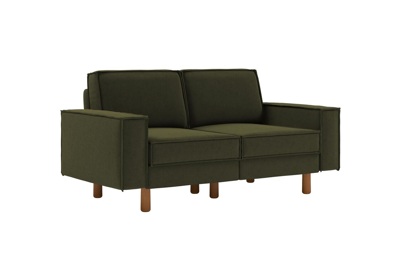 Canapea 2 locuri, Atelier del Sofa, 918CMF1220, Otel, Verde ulei / Nuc - imagine 6